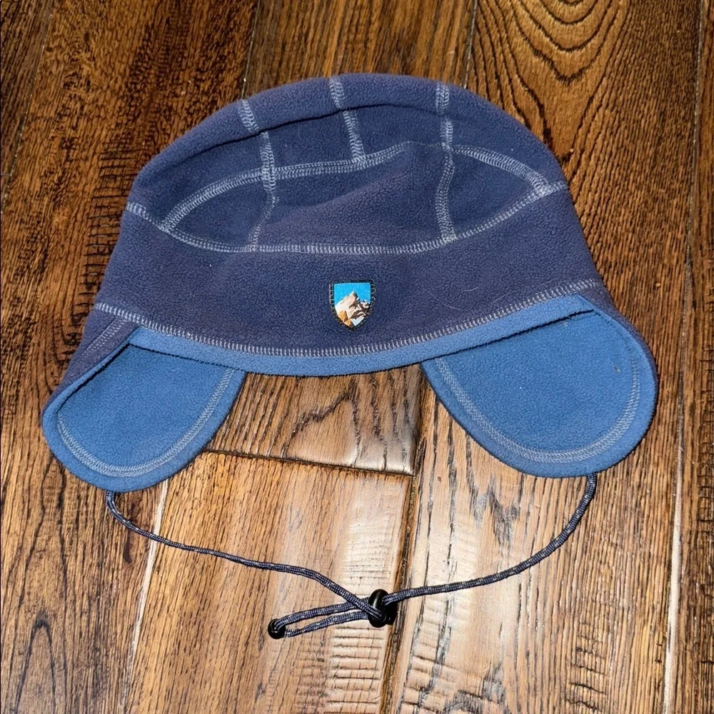 KUHL Blue Fleece Winter Hat with Ear Flaps